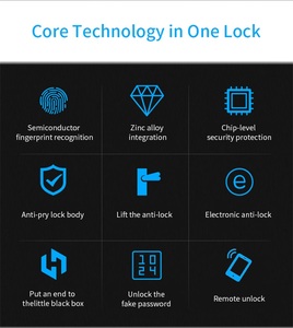 Lanbon-cerradura de puerta inteligente con WiFi, sistema de seguridad automático con Control remoto, huella Digital electrónica, aplicación, contraseña - Product Image 6