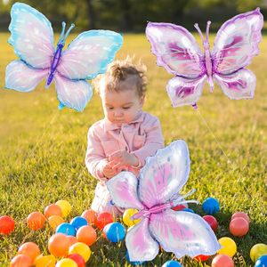 Décoration de scène pour fête sur le thème du papillon, respectueuse de l'environnement, pour baby shower, mariage, anniversaire, fête des mères, Halloween, ballons dégradés métalliques - Product Image 4