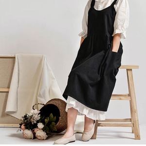 Nouvelles jolies tabliers de cuisine et de pâtisserie pour femmes, style japonais, dos croisé, unis - Product Image 3