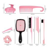 Kit de Soins Capillaires Professionnel, Collection de Brosses de Salon 11 Pièces, Accessoires et Outils de Coiffage, Ensemble Peigne Démêlant Cheveux Humides