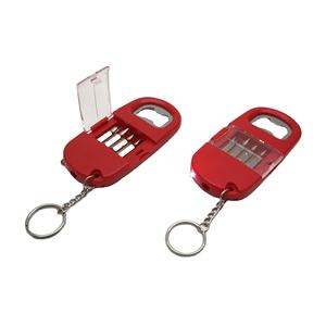 Multi función linterna cerveza botella abridor clave cadena con tornillo conductor herramienta - Product Image 1