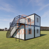 Maisons conteneurs préfabriquées modernes DXH pour l'extérieur, 2-3 étages, 20/40 pieds, en panneaux sandwich, pour le Soudan du Sud