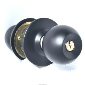 Cerradura de Puerta con Perilla Esférica/Cilíndrica, Modelo 587 Negro, Antirrobo, para Inmobiliarias, con Botón, Resistente al Agua, Personalizable OEM/ODM - Product Image 5