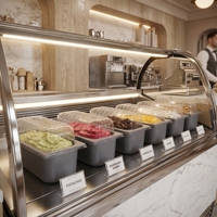 Boîte à crème glacée en PP transparent de qualité alimentaire avec couvercle hermétique pour le stockage des aliments dans la cuisine et l'emballage maison