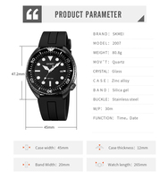 Elegante reloj analógico SKMEI 2007 para hombre con selección de correas, accesorio ideal para fiestas, viajes por carretera y estilo casual diario.