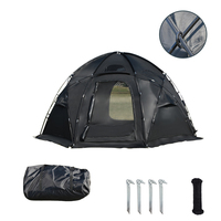 Tente de camping gonflable portable Ruizhan, double couche, quatre saisons, imperméable, protection UV, polyester, 5m*5m*2.5m, deux tentes