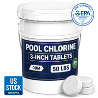 Comprimés de traitement pour piscines de 3 pouces, pour piscines résidentielles et commerciales, paquet de 50 lb