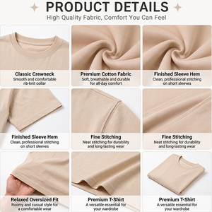 ผู้ผลิตเสื้อยืดโอเวอร์ไซส์ผ้าฝ้ายสำหรับผู้หญิง OEM ODM แบบไหล่ตก ไม่มีลาย สามารถสกรีนโลโก้ได้ เนื้อผ้าหนา สวมใส่สบาย - Product Image 3