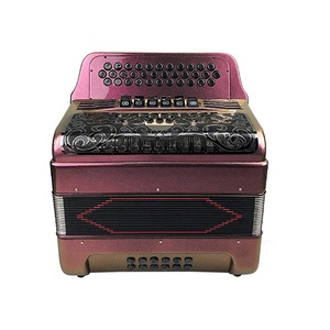 Accordéon de qualité professionnelle SEASOUND 34 boutons <span class=keywords><strong>12</strong></span> <span class=keywords><strong>basses</strong></span> 6 registres diatonique violet JB3412E modèle noir boutons de gril OEM - Product Image 1