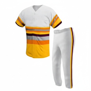 Maillot et pantalon de baseball à demi-manches en polyester 100% unisexe avec impression par sublimation de style le plus récent fournisseur d'uniformes de baseball - Product Image 1