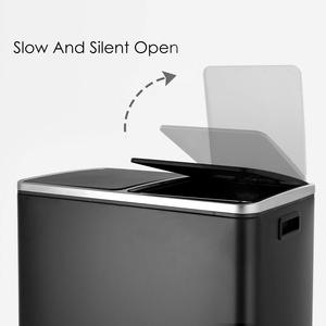 Thùng Rác Kép, Thùng Rác Bước 16 Gallon (2X30L), Thùng Rác Hai Ngăn Bằng Thép Không Gỉ Phân Loại Có Thể Tái Chế Thùng Rác - Product Image 3