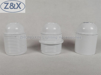 Soket Lampu Halogen E27-TS Bergaya, Setengah Berulir, Bahan Bakelite Fenolik, AC 220V, Bersertifikasi ENEC, Hitam/Putih/Emas, Garansi 2 Tahun