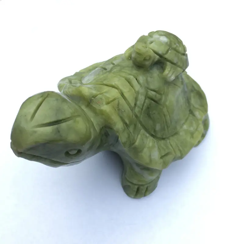 DIY 100% Natural feng shui jade statue hand carved gemstone Turtle statues figurines