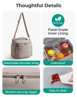 Boîte à lunch isotherme pliable pour femme, mignonne, matelassée, légère, rembourrée, réutilisable, sac isotherme pour le travail, le pique-nique, les voyages