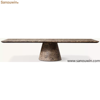 Table basse rectangulaire moderne de luxe en marbre, meubles de salon en pierre naturelle italienne