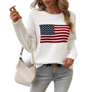 <span class=keywords><strong>Cardigan</strong></span> lungo su misura da donna con motivo a bandiera lavorato a maglia stile coreano Versatile e traspirante per abiti autunnali all'ingrosso - Product Image 1
