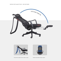 Chaise de bureau exécutive ergonomique inclinable en maille, chaise d'ordinateur pivotante double usage pour poste de travail