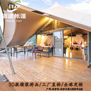 Carpa de Lujo para Exteriores, de Una Habitación, para las Cuatro Estaciones, Impermeable, de Tela Oxford de Doble Capa, Montaje Manual, con Baño - Product Image 3