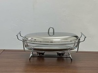 Chauffe-Plats Rectangulaire en Verre AiMW à Alimentation Alcoolisée 1L/2L/3L/4L pour Restaurants, Hôtels et Buffets – Couleurs Or/Argent