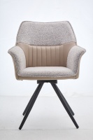 Chaise italienne moderne avec dossier, en tissu doux, pour salon, chaise pivotante d'intérieur, chaise de salle à manger