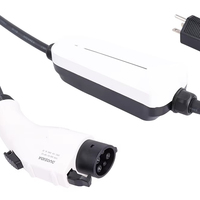 Chargeur EV Mode 2 J1772 16A 240V -30°C à 50°C, câble TPU 7,6 m, protection contre les fuites et la foudre, USA