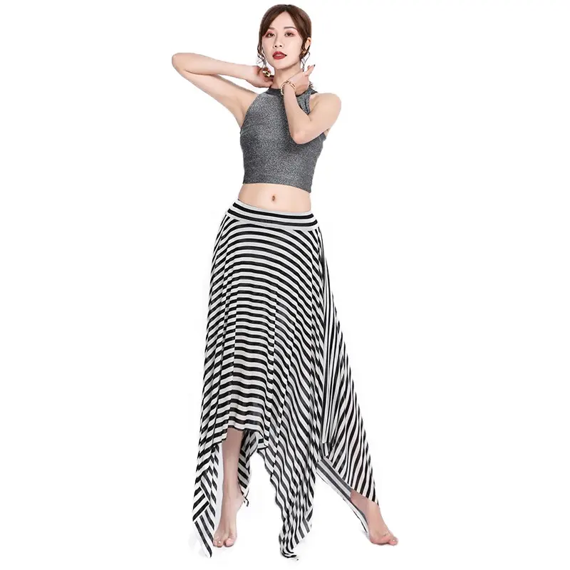 Zebra Long Skirt 2 Stück für Frauen Oriental Belly Dance Training Wear