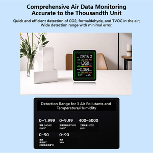 CO₂ TVOC Formaldéhyde HCHO Température <span class=keywords><strong>Humidité</strong></span> Détection en Temps Réel Moniteur Portable Qualité Air Intérieur 5 en 1 - Product Image 5