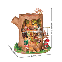 Robotime Rolife Articles de décoration de la maison DG179 Maison d'arbre de conte de fées Puzzles en bois Kit de maison miniature de bricolage