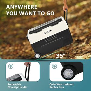 Fcc chứng nhận euhomy nhà sản xuất bán buôn 48qt 12V xe tủ lạnh tủ đông xe Tủ lạnh di động tủ lạnh điện Cooler - Product Image 4