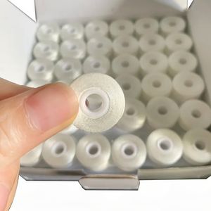 Alte vendite 100% poliestere 70d/2 75D/2 L formato bianco e nero ricamo Pre-avvolto bobina filo per macchina per uso domestico - Product Image 1