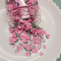 Zachte Klei Roze Hart Perzik Plakjes Polymeer Sprinkles Voor Ambachten Maken Diy Modder Vullen Decoratie Action Accessoires
