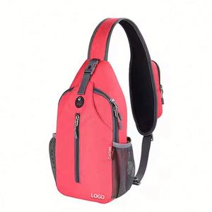 Sac à dos bandoulière rouge personnalisé OEM/ODM en nylon imperméable pour hommes et femmes, idéal pour la gym, le vélo, les voyages et les activités de plein air - Product Image 1