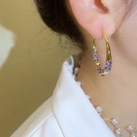 Pendientes Largos Exagerados con Forma de Corazón, Chapados en Oro, con Circonitas, Estilo Europeo y Americano