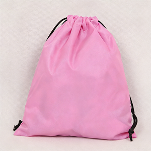 Promotional Customized Print Logo Pink Polyester Nylon Traveling Storage Drawstring Backpack <b>Bags</b> for Sport Gym - Product Image 3