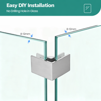 Pince de fixation pour main courante en acier inoxydable 304, pour balustrade de balcon extérieur et escalier, design moderne à 90 degrés, résistant à l'eau et aux UV, pour jardin et salle de bain