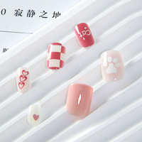 Vente en gros de faux ongles inoffensifs pour enfants avec de la colle Coffin Press on Faux ongles Sticky Designs Artificial Full Cover Nail Tips