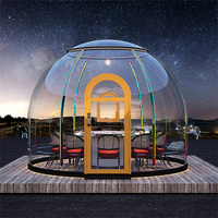 Tente dôme ronde Igloo de jardin géodésique pour salle de bains extérieure en polycarbonate verre métal