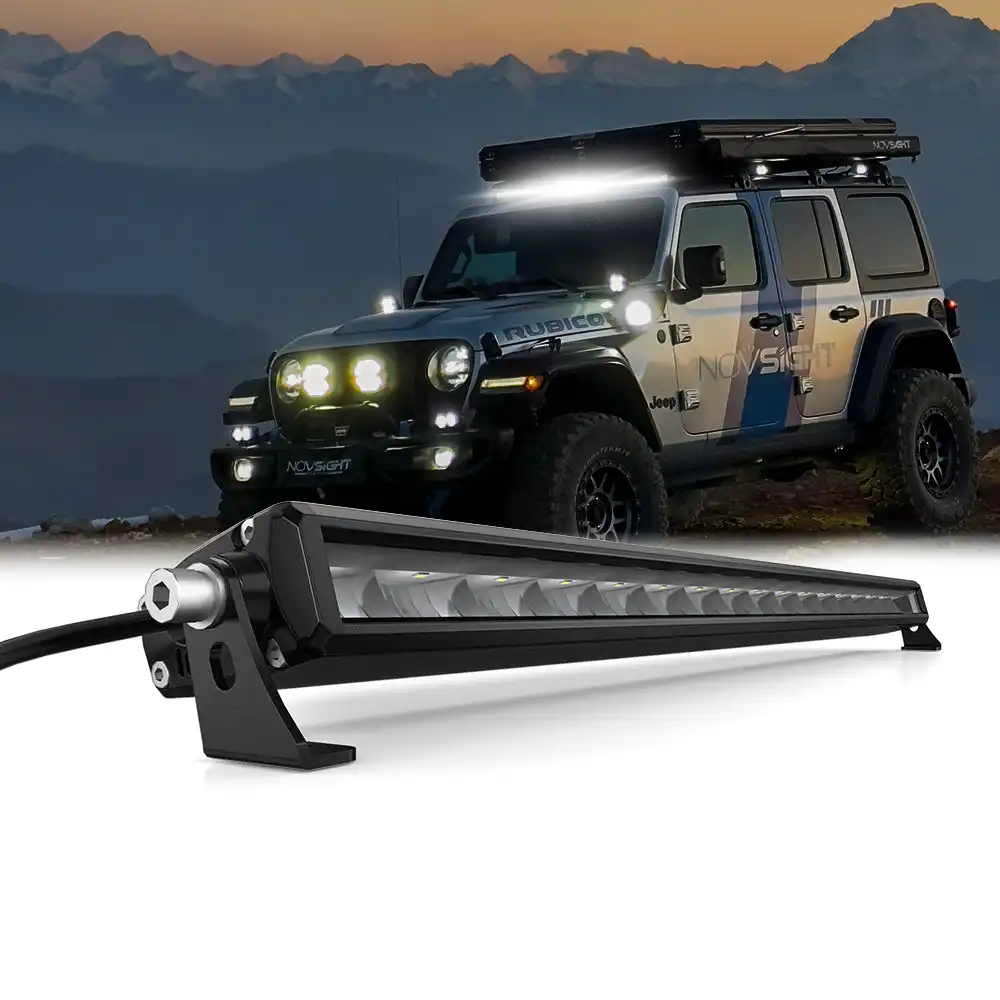 Novsight White Amber Position Lightbar 52 pulgadas Offroad Car led light bar 4x4 para Jeep Trucks