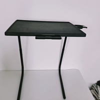 Table d'appoint pliable et réglable pour ordinateur portable avec porte-gobelet et tiroir