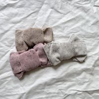 Nouveau Bandeau en Coton Tricoté pour Nouveau-né avec Deux Grands Nœuds Couleur Unie, Accessoire Cheveux Doux pour Bébé Fille, Nœud de Baptême