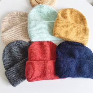 Accessoires d'hiver Bonnet tricoté en tissu de <span class=keywords><strong>lapin</strong></span> <span class=keywords><strong>angora</strong></span> très doux et épais à revers - Product Image 6
