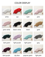 Masque de sommeil en satin soyeux personnalisé avec logo, bande élastique, masque pour les yeux en satin double face pour les voyages en avion