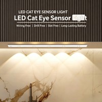 Lampu Kabinet LED Tiga Warna Dimmy Daya Tarik Magnetik Mudah Dipasang Hitam Putih Rumah Tangga Komersial 5V Dapur Kamar Mandi