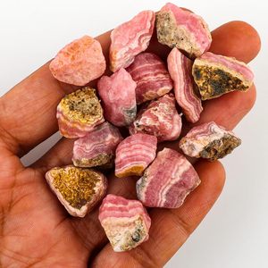 Piedra preciosa de rodocrosita Yashee, cristales crudos de color rosa, forma irregular para hacer joyas, piedra curativa, roca suelta, 5 uds. - Product Image 3