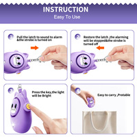 Nouveau Kitty Style 130DB LED Portable d'urgence auto-défense sécurité alarme de sécurité porte-clés alarme personnelle pour femmes enfants aîné