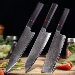 Chuyên Nghiệp Nhật Bản Handmade 3-Mảnh Đầu Bếp Knife Set Với G10 Xử Lý Damascus Lưỡi Thép Waikan Thương Hiệu - Product Image 1