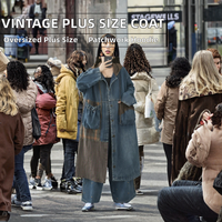 Manteau en jean pour femme, veste longue ample, style vintage décontracté, vêtement d'extérieur oversize pour l'automne
