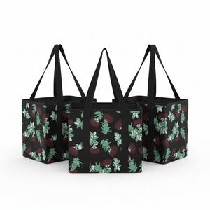 ตะกร้าเก็บของแบบตั้งได้ลายดอกโอฮิอาเลฮัวฮาวาย พร้อมหูหิ้วสองข้าง ทำจากไนลอน พิมพ์ลายตามสั่ง กันน้ำ ใช้จัดเก็บของในรถยนต์ - Product Image 1