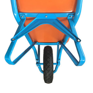 Brouette de chantier robuste WB6401 avec roue pneumatique 4.00-8, brouette de jardin avec plateau métallique thermolaqué - Product Image 5
