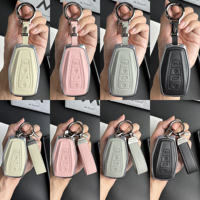 Pour Geely Belgee X50+ Volga Coolray GS Emgrand Vision X6 Xingyue L – Étui de protection en cuir et alliage de zinc pour clé de voiture intelligente